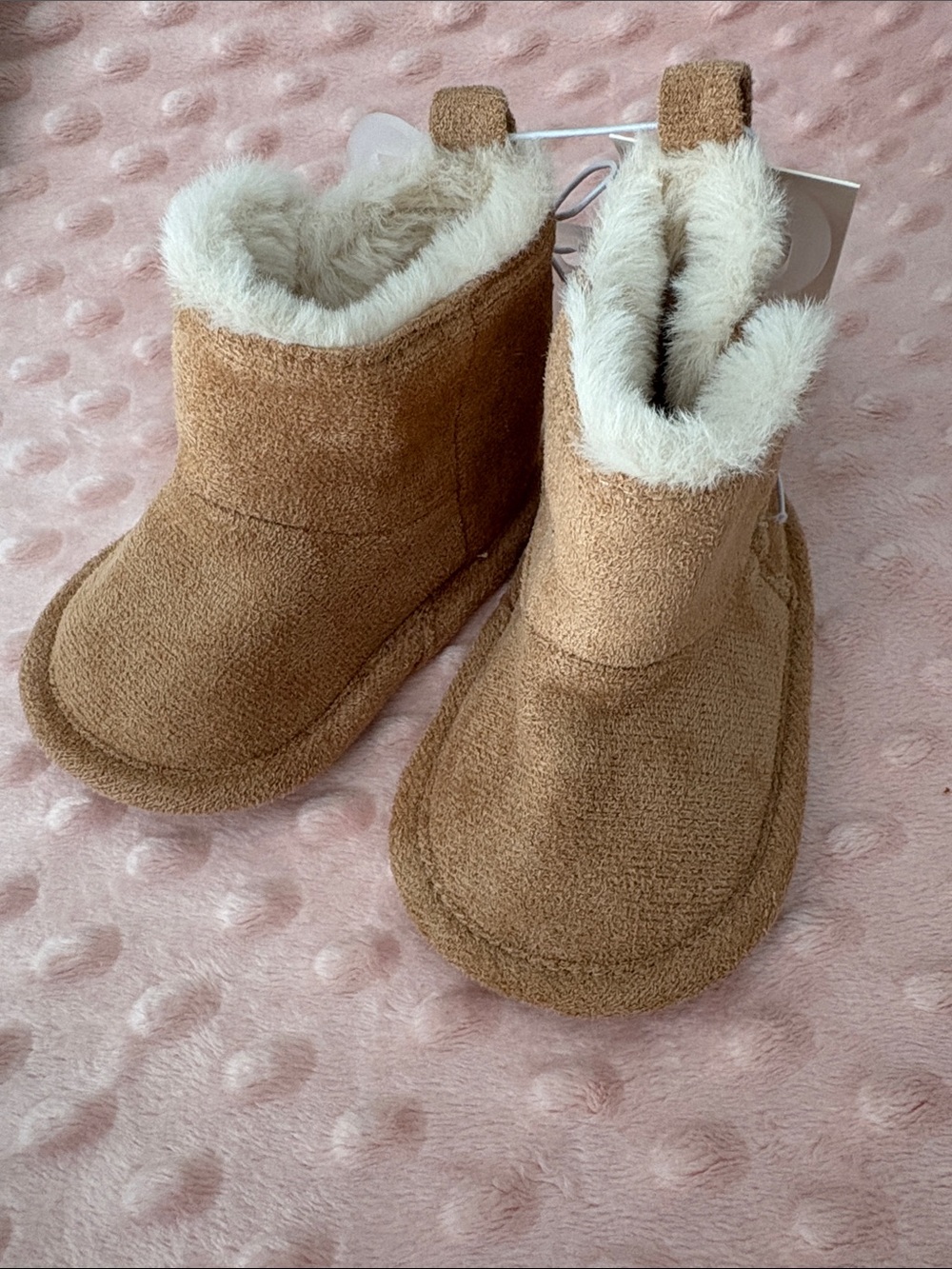 Cozy Tan Faux-Shearling Kids Boots